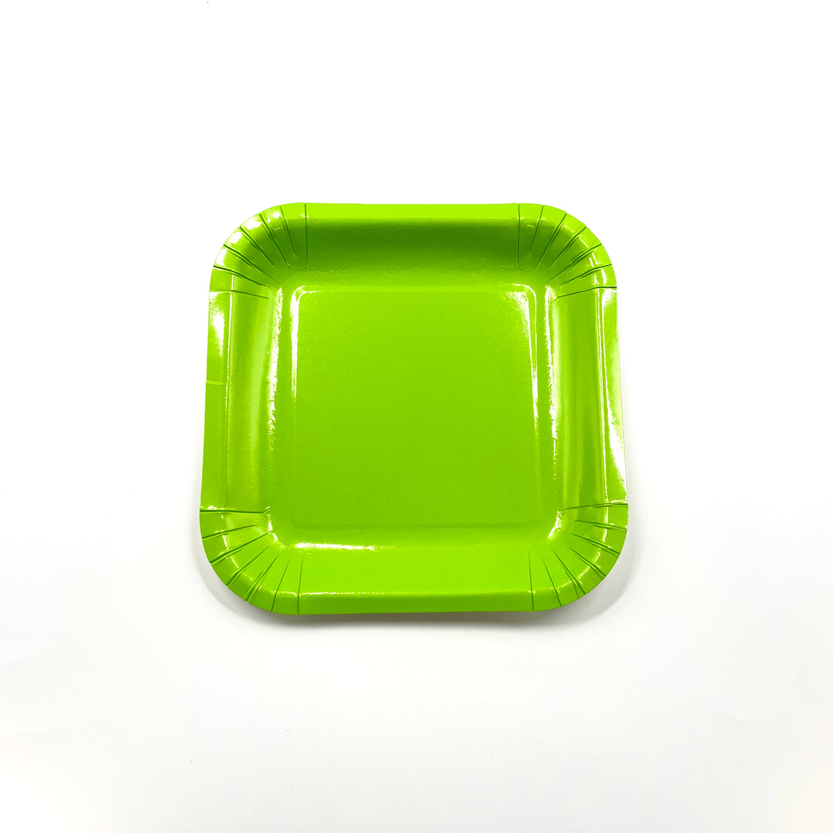 Square green shop paper plates