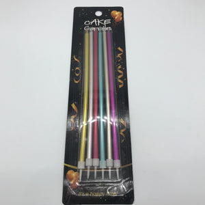 Mixed Metallic XLong Birthday Candles 18cm