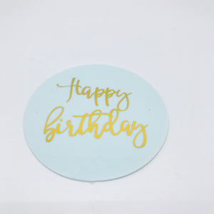 Round Pink Happy Birthday Disc Large