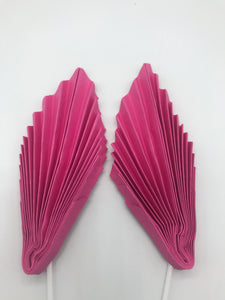 Palm Spear Leaves Paper Topper 2pcs 14cm Deep Pink