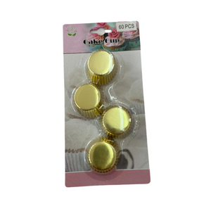 Cake Cups Gold Foil Medium 60pcs