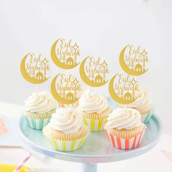 Eid Mubarak Cupcake Topper 6pc