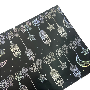 Eid Mubarak Gift Wrap Paper Black  #3