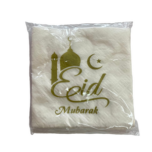 Eid Mubarak Gold Serviette 12pcs