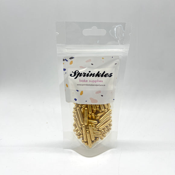 Gold Metallic Rods Sprinkles 50g