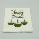 Gold Happy Diwali Serviettes 20pcs