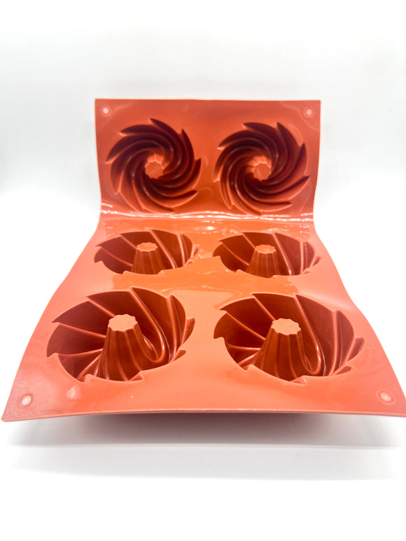 Mini Bundt Swirl Silicone 6 Cavity Mould