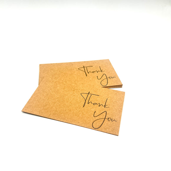 Thank You Kraft Card 9cm x 5.4cm 10's