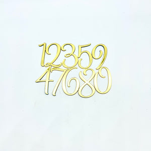 Gold Cake Charm Number Set