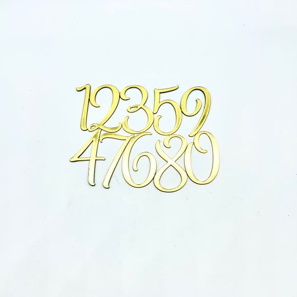 Gold Cake Charm Number Set