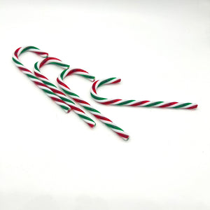 Red and Green Plastic Candy Cane 4s plastic