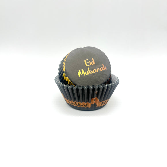 Black Eid Mubarak Cupcake Cases 50's