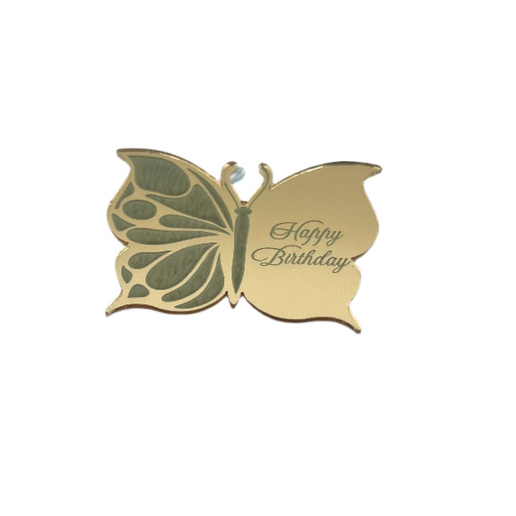 Gold Butterfly HBD Charm