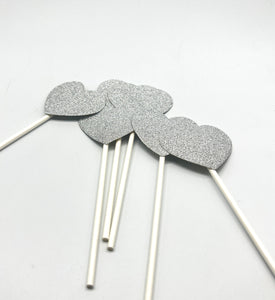 Paper Hearts Silver 6pcs