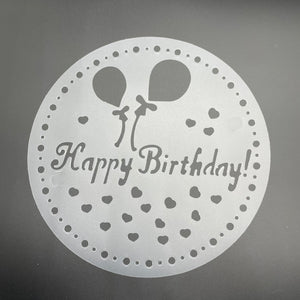 Happy Birthday Stencil Round 23cm Style 7