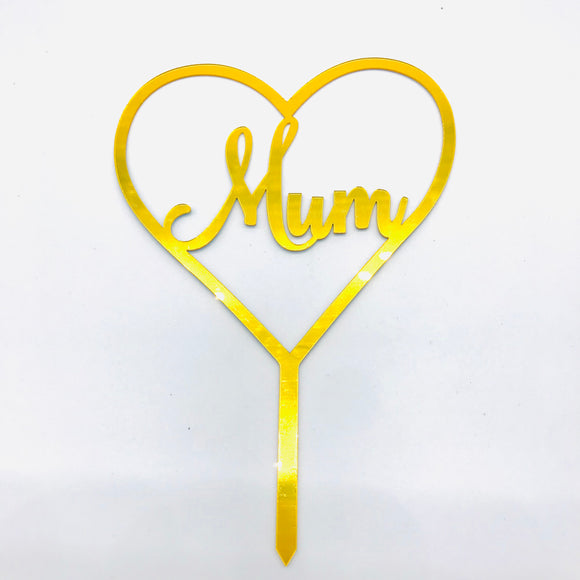 Gold Mum in Heart Topper