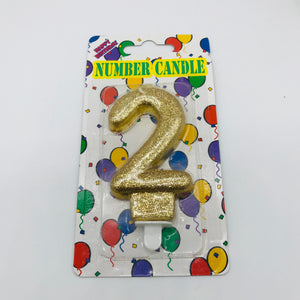 Gold Number Candle Metallic 7cm