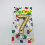 Gold Number Candle Metallic 7cm