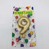 Gold Number Candle Metallic 7cm