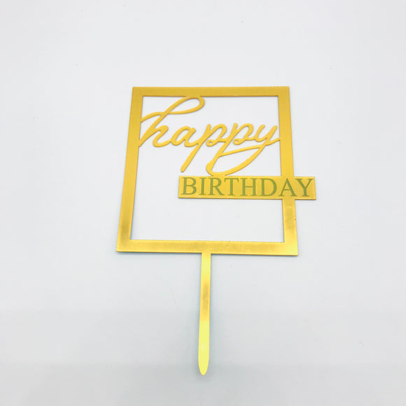 Gold Happy Birthday Topper ALG001