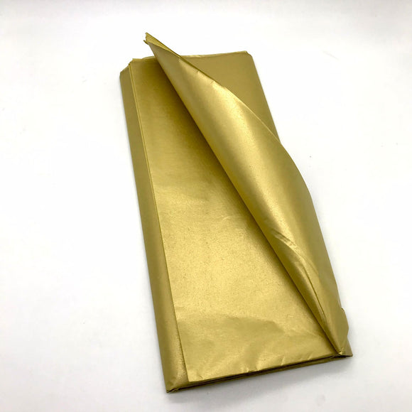 10 Metallic Gold Tissue Paper Sheets