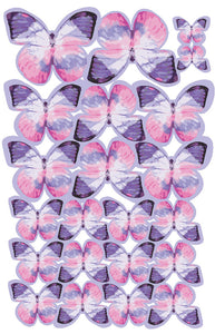 Fluttery Butterflies Purple 22pcs
