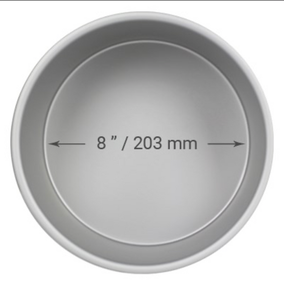Cake Pan Size and Cooking Times Chart in Black Text