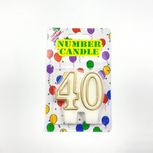 Gold 40 Twin Number Candle