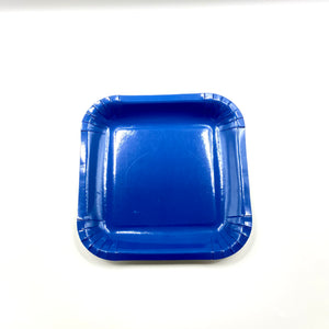 Blue square paper on sale plates