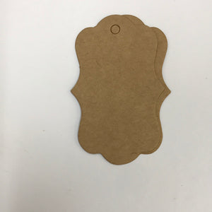 Gift Tags Brown Plaque 12 pcs