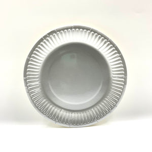 Grey 9" Round Paper Plates 10pcs